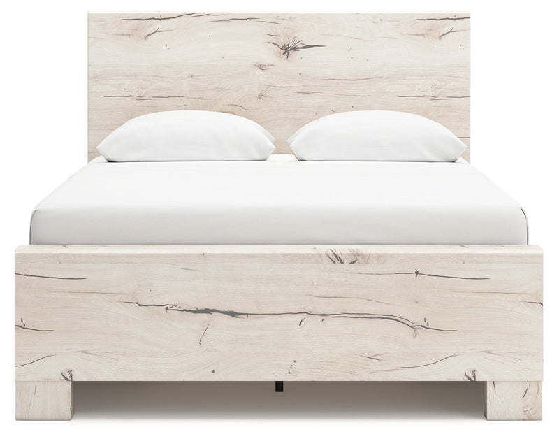 Lawroy Light Natural Queen Panel Bed with Storage, Dresser and Mirror from Ashley - Lara Furniture