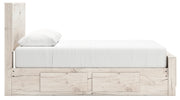 Lawroy Light Natural Queen Panel Bed with Storage, Dresser and Mirror from Ashley - Lara Furniture
