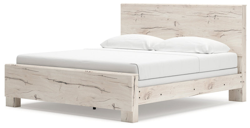 Lawroy Light Natural King Panel Bed, Dresser and Mirror from Ashley - Lara Furniture