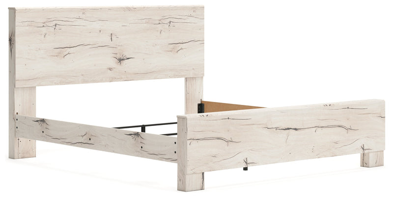Lawroy Light Natural King Panel Bed, Dresser, Mirror and Nightstand from Ashley - Lara Furniture