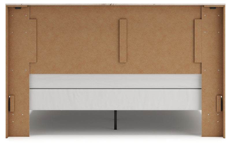 Lawroy Light Natural King Panel Bed, Dresser, Mirror and Nightstand from Ashley - Lara Furniture