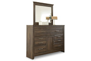 Juararo Dark Brown Dresser and Mirror -  Ashley - Lara Furniture