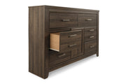 Juararo Dark Brown Dresser and Mirror -  Ashley - Lara Furniture