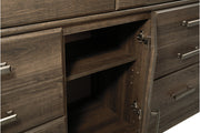 Juararo Dark Brown Dresser and Mirror -  Ashley - Lara Furniture