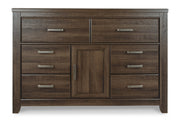 Juararo Dark Brown Dresser and Mirror -  Ashley - Lara Furniture