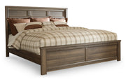 Juararo Dark Brown California King Panel Bed -  Ashley - Lara Furniture
