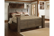 Juararo Dark Brown California King Poster Bed -  Ashley - Lara Furniture