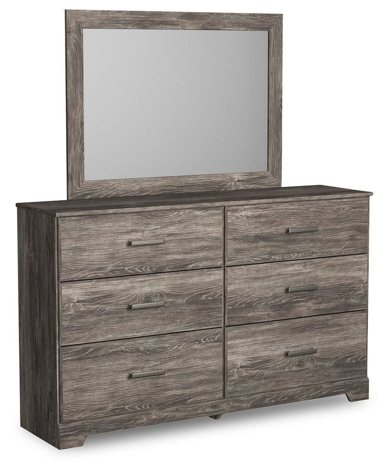 Ralinksi Gray Twin Panel Bed with Mirrored Dresser from Ashley - Lara Furniture