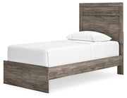 Ralinksi Gray Twin Panel Bed with Mirrored Dresser from Ashley - Lara Furniture