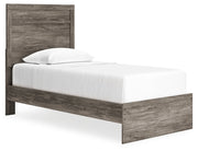 Ralinksi Gray Twin Panel Bed with Mirrored Dresser from Ashley - Lara Furniture