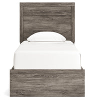 Ralinksi Gray Twin Panel Bed with Mirrored Dresser from Ashley - Lara Furniture