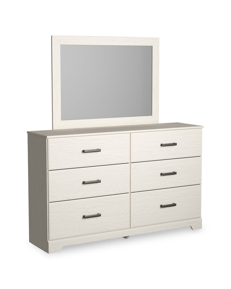 Stelsie White Dresser and Mirror -  Ashley - Lara Furniture