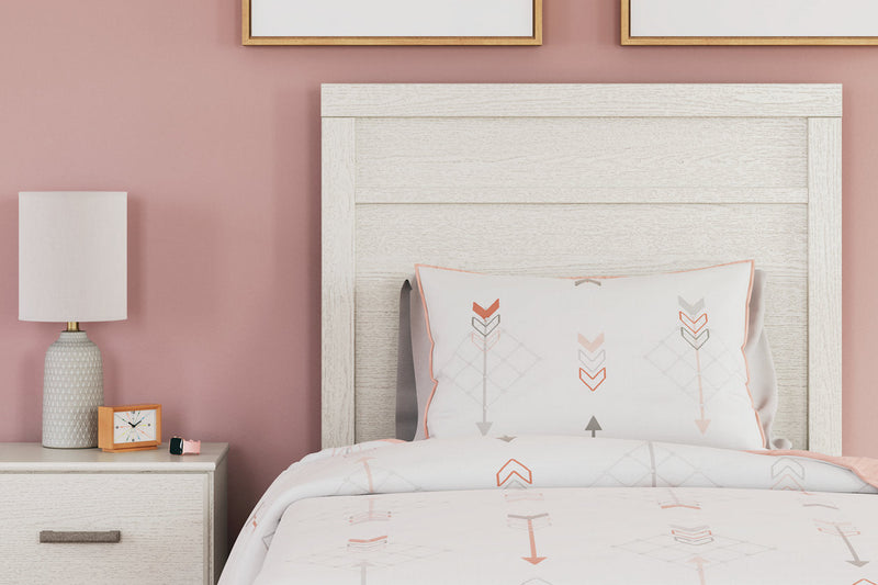 Stelsie White Twin Panel Bed -  Ashley - Lara Furniture