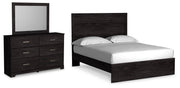 Belachime Charcoal Queen Panel Bed, Dresser and Mirror from Ashley - Lara Furniture