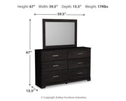 Belachime Charcoal Twin Panel Bed with Mirrored Dresser from Ashley - Lara Furniture