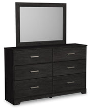 Belachime Charcoal Queen Panel Bed, Dresser, Mirror, and Nightstand from Ashley - Lara Furniture
