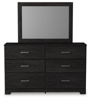 Belachime Charcoal Queen Panel Bed, Dresser, Mirror, Chest and Nightstand from Ashley - Lara Furniture