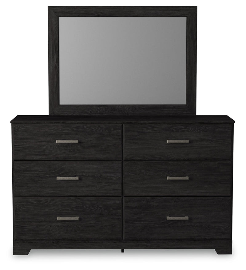 Belachime Charcoal Queen Panel Bed, Dresser, Mirror, Chest and Nightstand from Ashley - Lara Furniture