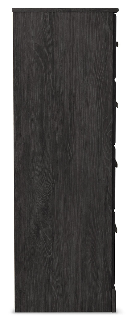 Belachime Charcoal Queen Panel Bed, Dresser, Mirror, Chest and Nightstand from Ashley - Lara Furniture