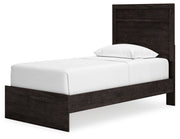 Belachime Charcoal Twin Panel Bed with Mirrored Dresser from Ashley - Lara Furniture