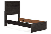 Belachime Charcoal Twin Panel Bed -  Ashley - Lara Furniture