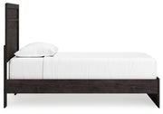 Belachime Charcoal Twin Panel Bed with Mirrored Dresser from Ashley - Lara Furniture