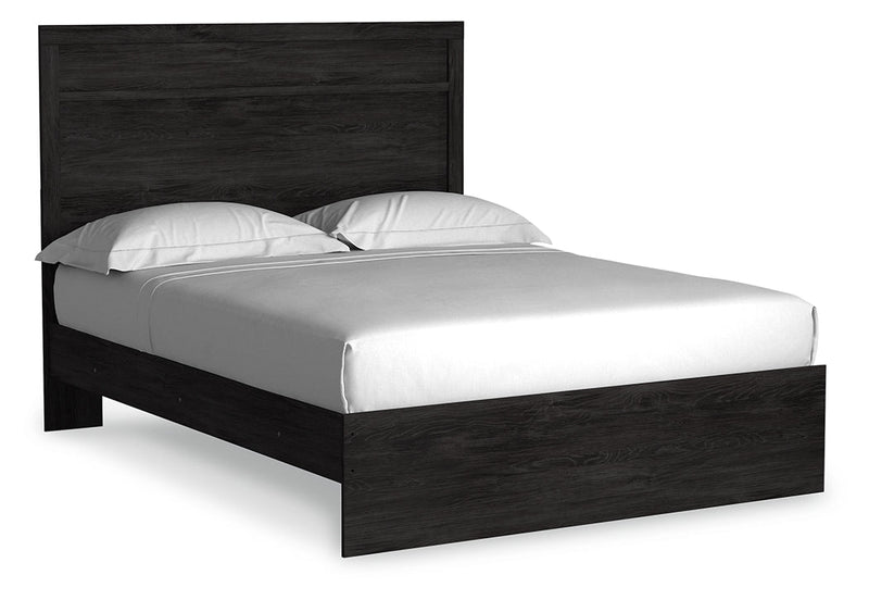 Belachime Charcoal Queen Panel Bed and Nightstand from Ashley - Lara Furniture