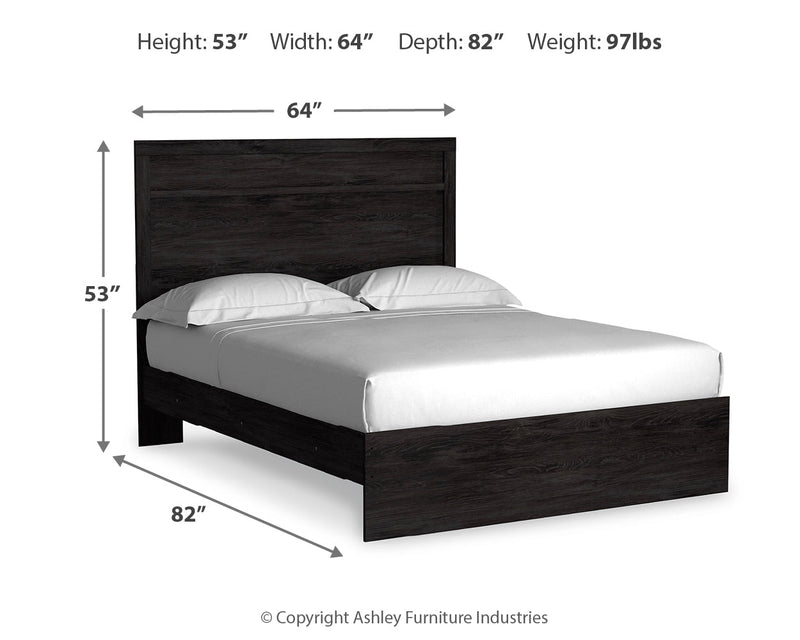 Belachime Charcoal Queen Panel Bed, Dresser and Mirror from Ashley - Lara Furniture