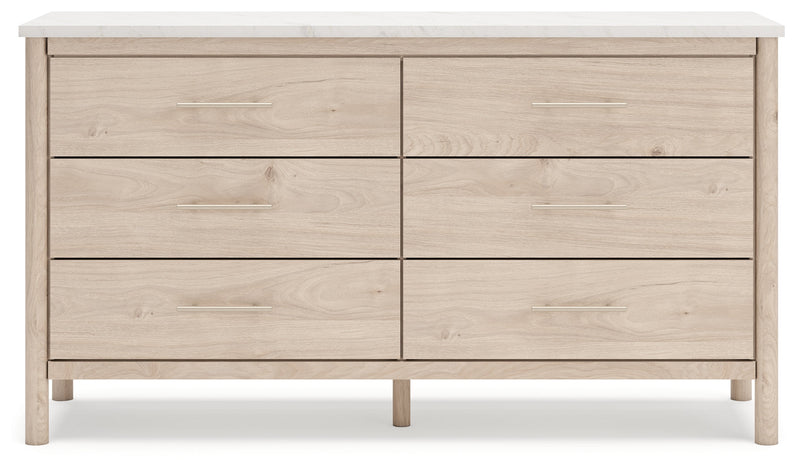 Cadmori Two-tone Queen Upholstered Panel Bed, Dresser and Nightstand from Ashley - Lara Furniture