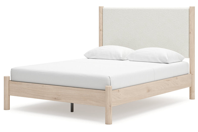 Cadmori Two - tone Queen Upholstered Platform Bed - Lara FurnitureQueen Bed