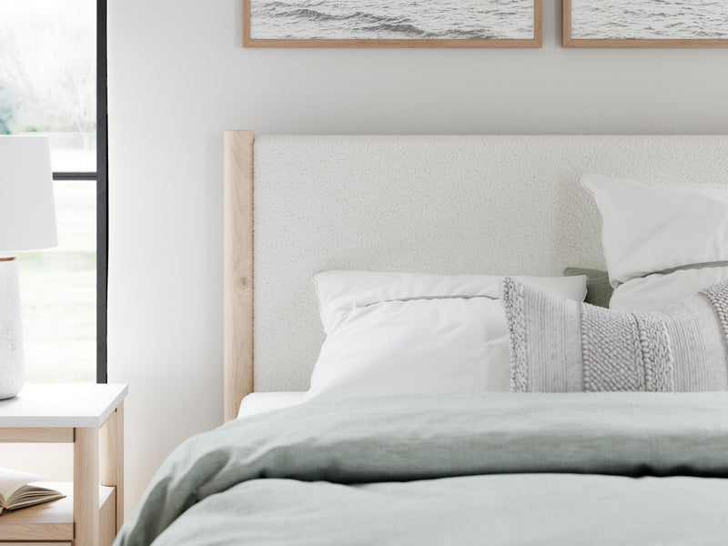 Cadmori Two-tone Queen Upholstered Panel Bed, Dresser and Nightstand from Ashley - Lara Furniture