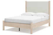 Cadmori Two-tone Full Upholstered Panel Bed from Ashley - Lara Furniture