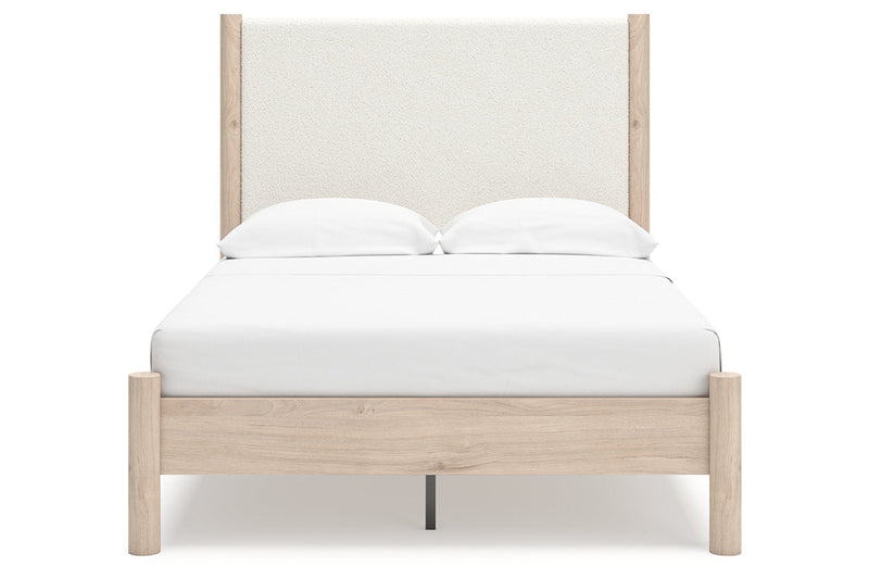 Cadmori Two-tone Full Upholstered Panel Bed from Ashley - Lara Furniture