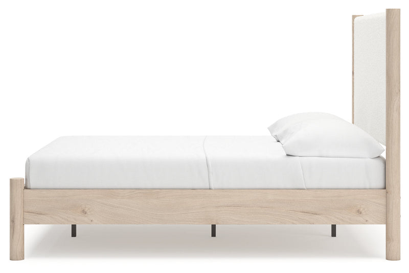 Cadmori Two-tone Full Upholstered Panel Bed from Ashley - Lara Furniture