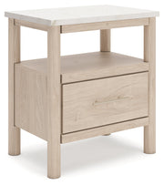 Cadmori Two-tone Queen Upholstered Panel Bed, Dresser and Nightstand from Ashley - Lara Furniture