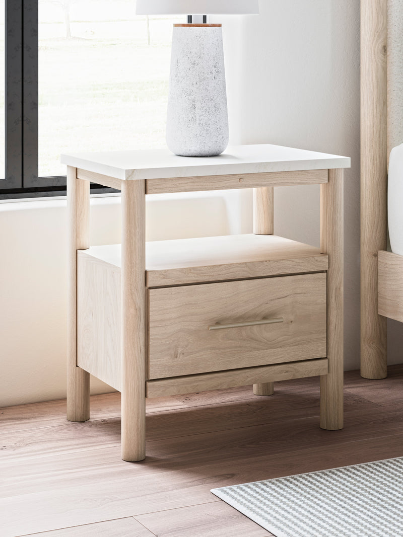 Cadmori Two-tone Queen Upholstered Panel Bed, Dresser and Nightstand from Ashley - Lara Furniture