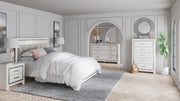 Altyra White Queen Panel Headboard Bed with Mirrored Dresser from Ashley - Lara Furniture