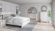 Altyra White King Panel Headboard Bed with Mirrored Dresser from Ashley - Lara Furniture