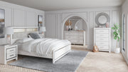 Altyra White King Bookcase Headboard Bed with Mirrored Dresser from Ashley - Lara Furniture