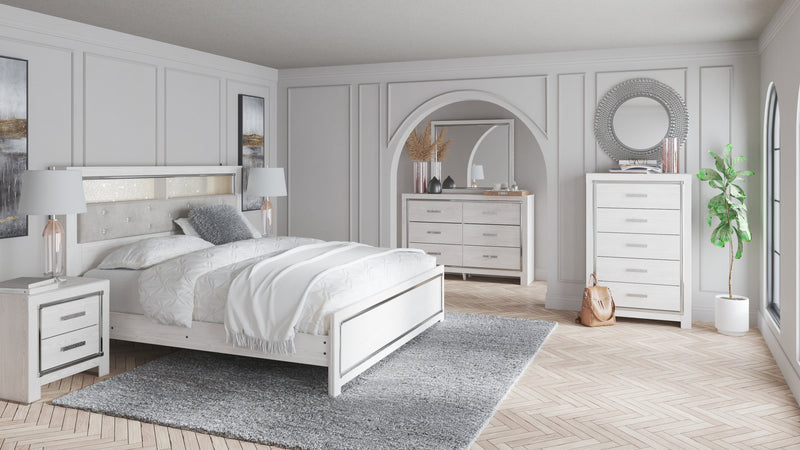 Altyra White King Panel Bookcase Bed, Dresser and Mirror from Ashley - Lara Furniture