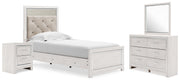 Altyra White Twin Panel Bed, Dresser, Mirror and Nightstand from Ashley - Lara Furniture