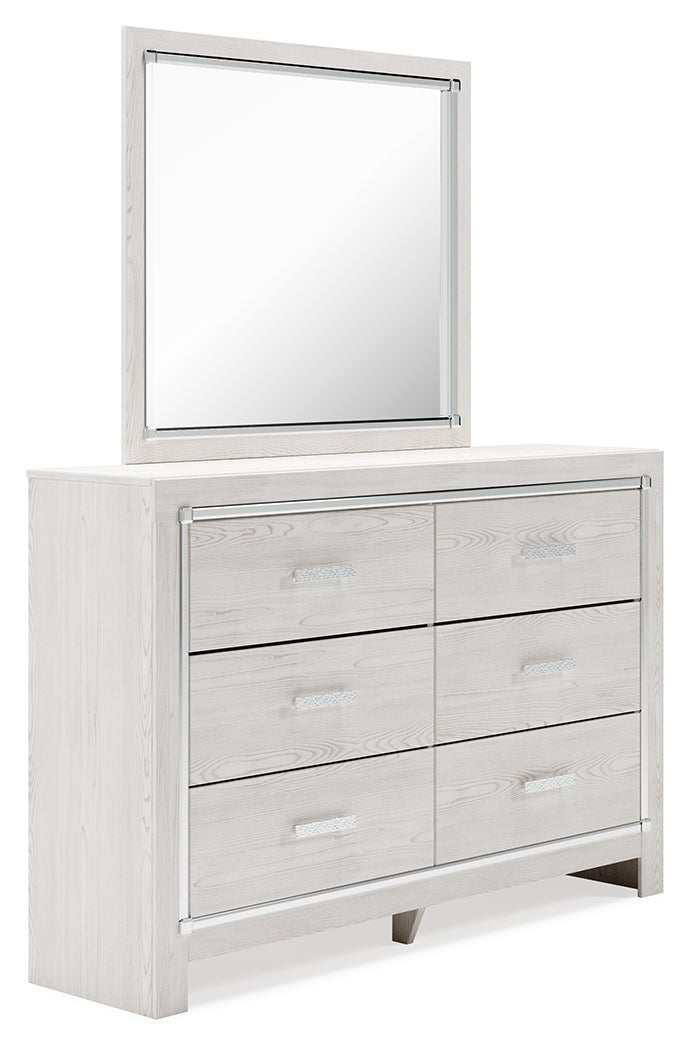 Altyra White Twin Panel Bed, Dresser and Mirror from Ashley - Lara Furniture