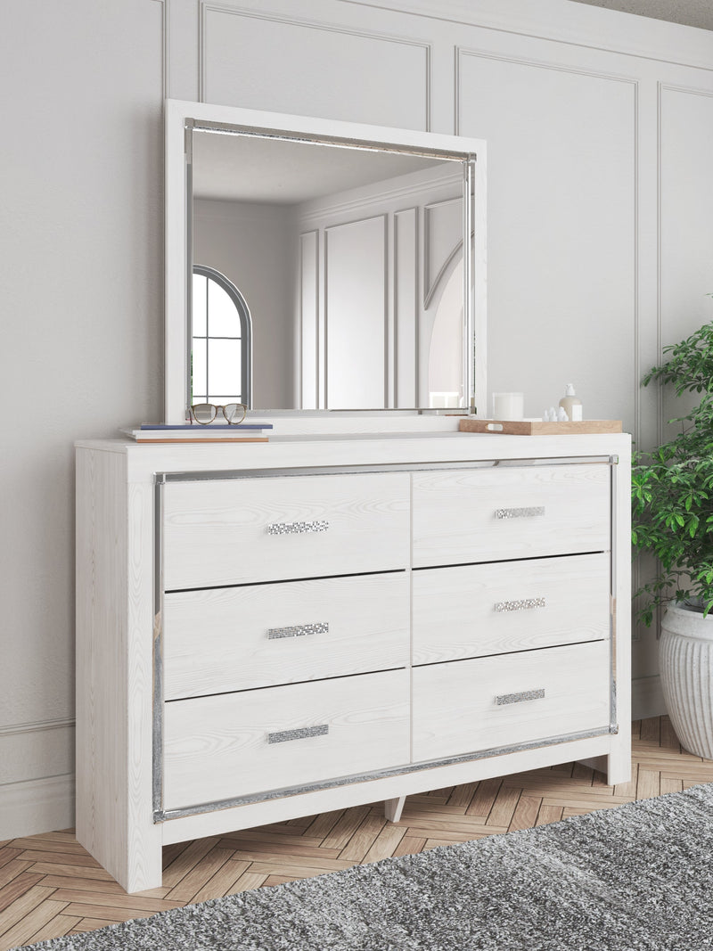 Altyra White Twin Panel Bed, Dresser and Mirror from Ashley - Lara Furniture