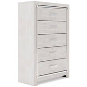 Altyra White LED Upholstered Footboard Storage Platform Bedroom Set from Ashley - Lara Furniture