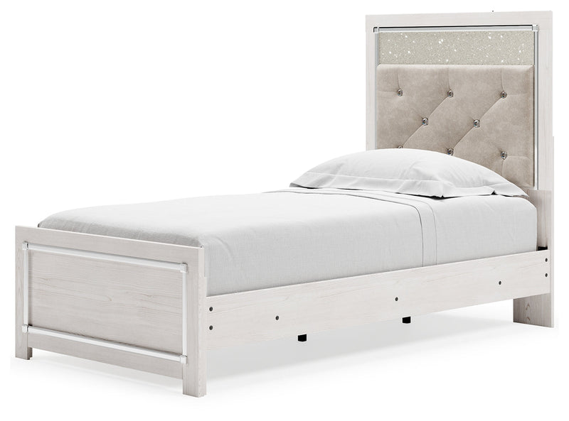 Altyra White Twin Panel Bed, Dresser, Mirror and Nightstand from Ashley - Lara Furniture
