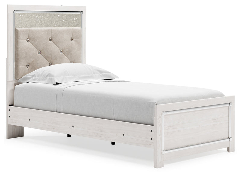 Altyra White Twin Panel Bed, Dresser and Mirror from Ashley - Lara Furniture