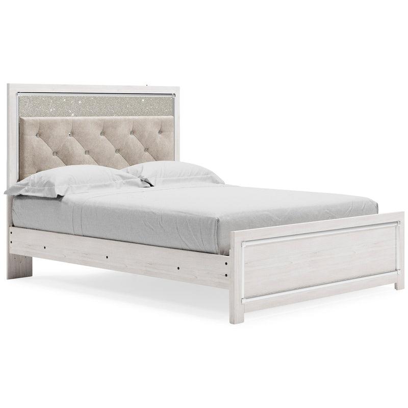 Altyra White LED Upholstered Panel Bedroom Set from Ashley - Lara Furniture