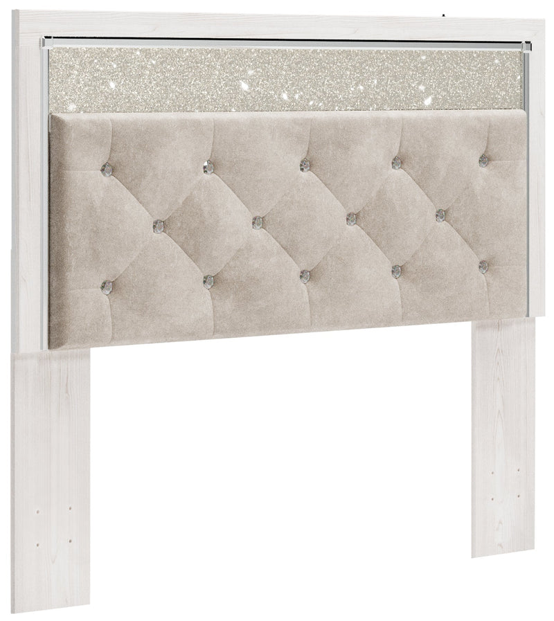 Altyra White Queen Panel Headboard Bed with Mirrored Dresser from Ashley - Lara Furniture