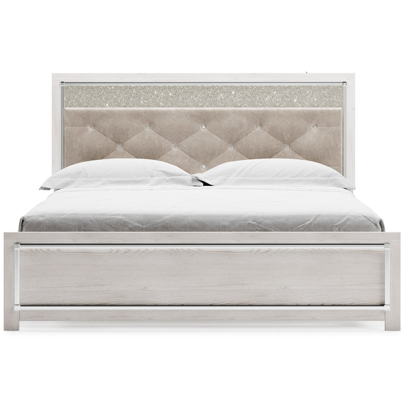 Altyra White LED Upholstered Panel Bedroom Set from Ashley - Lara Furniture