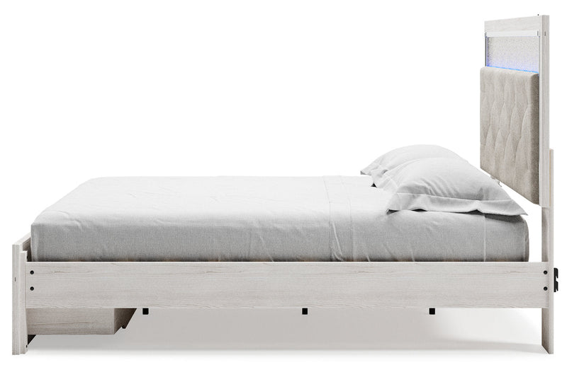 Altyra White King Upholstered Storage Bed from Ashley - Lara Furniture